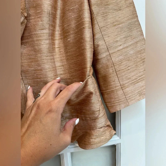 Vintage Kay Unger New York Rose Gold Silk Blazer Jacket Women’s Size 10 Medium M - Picture 4 of 13